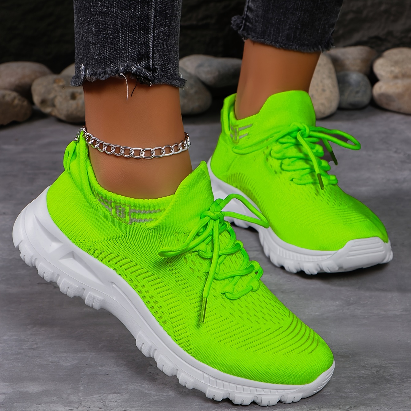 neon green shoes sold on Temu United States