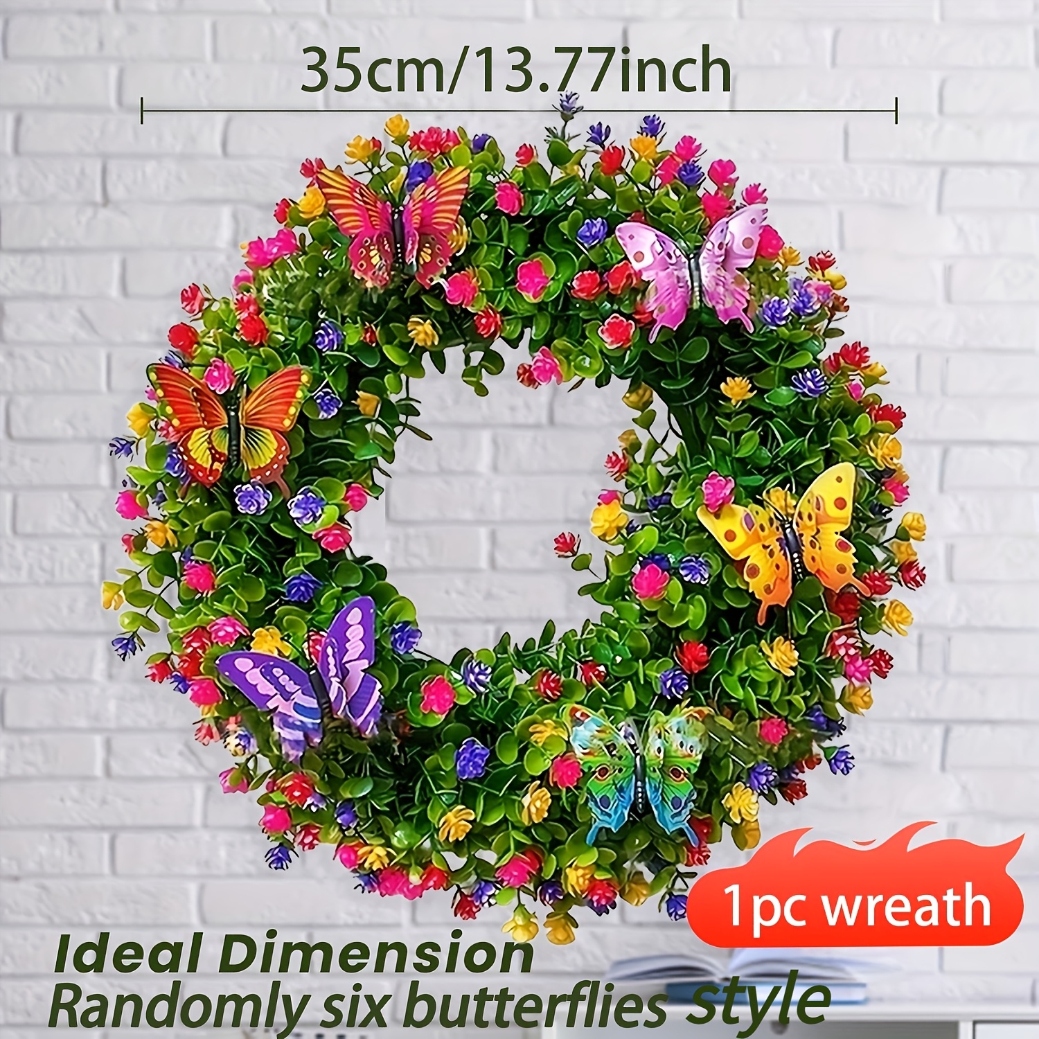 Image of Large Eucalyptus & Wreath - Perfect For Spring, Summer, Easter, Mother's Day & Graduation Decor | Ideal For Home, Garden, Patio, Front Door & Farmhouse
