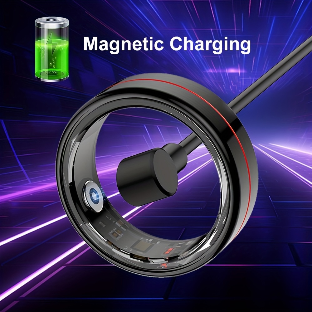 youth demon smart ring 5atm high quality wireless ring with   control lightweight design sport   for   fitness magnetic rechargeable battery sleek black with red accents great gift for tech enthusiasts Product details 3