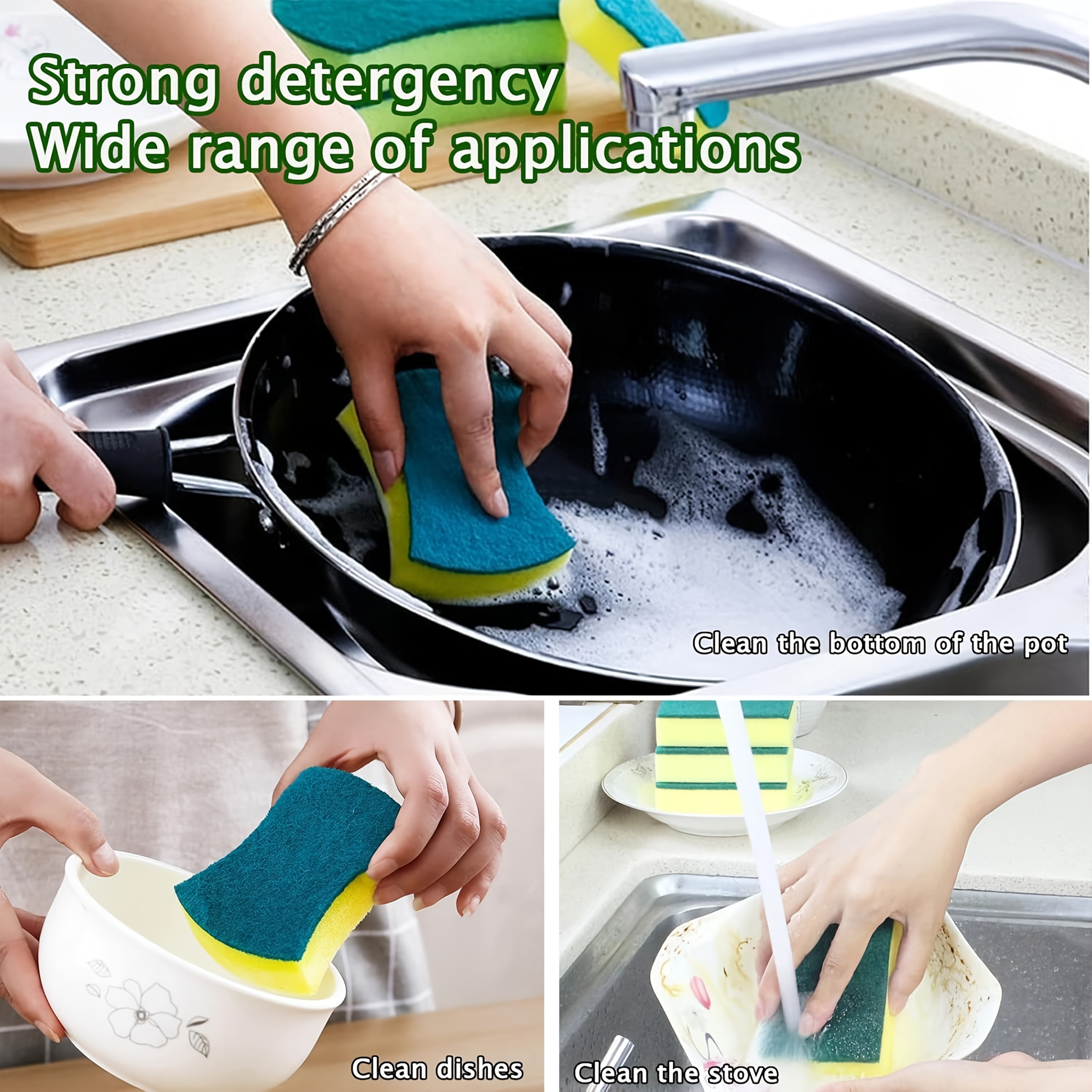 12 24pcs multi purpose kitchen cleaning sponges melamine dish scrubbers non scratch dish cloths for dishes stovetops and household use with for living room bathroom toilet wall kitchen details 6