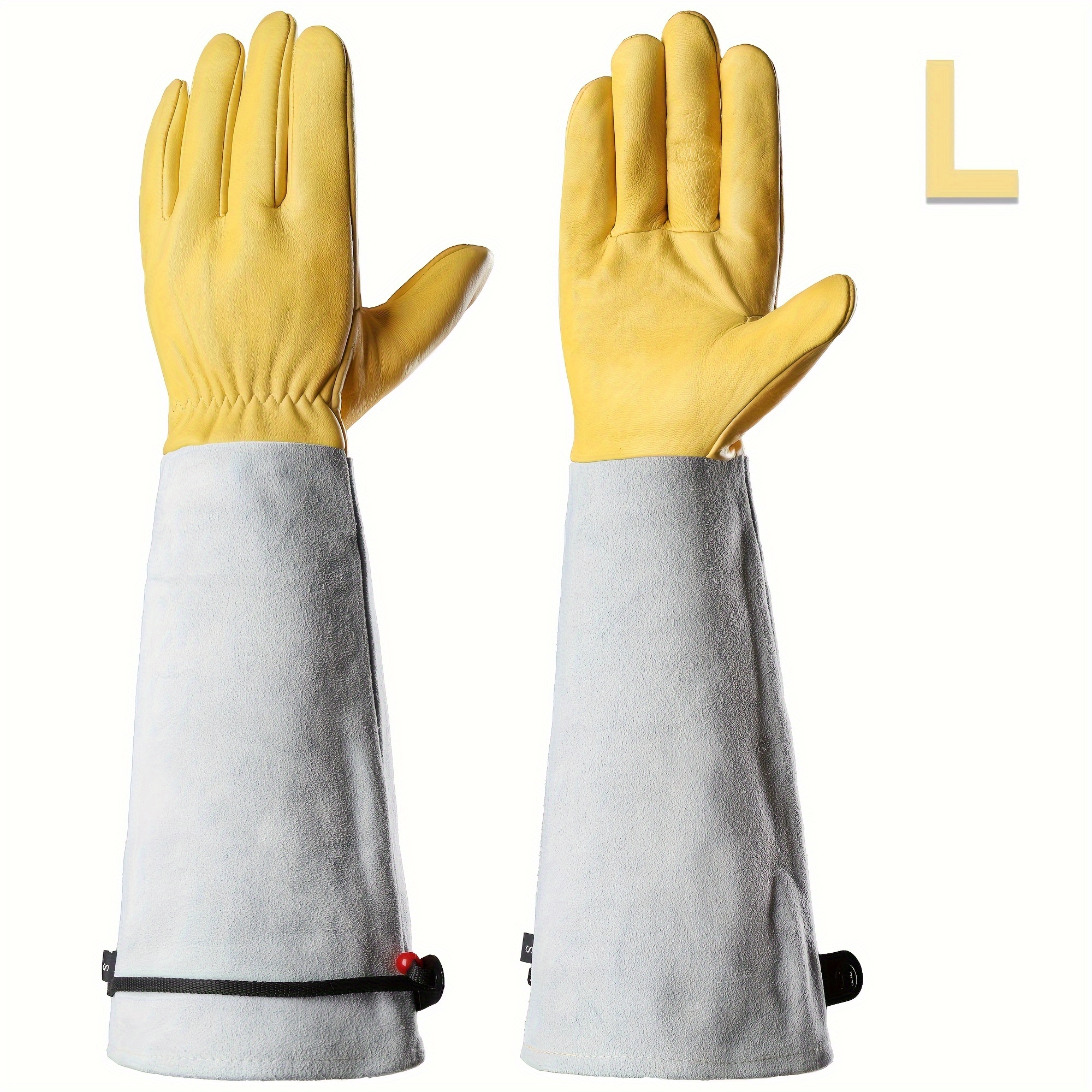 TEMU 1 Pair Joisiv Professional Gardening Gloves For , Thorn Proof Rose Pruning Gloves With Adjustable Cuff, Breathable, Long Garden Gloves With