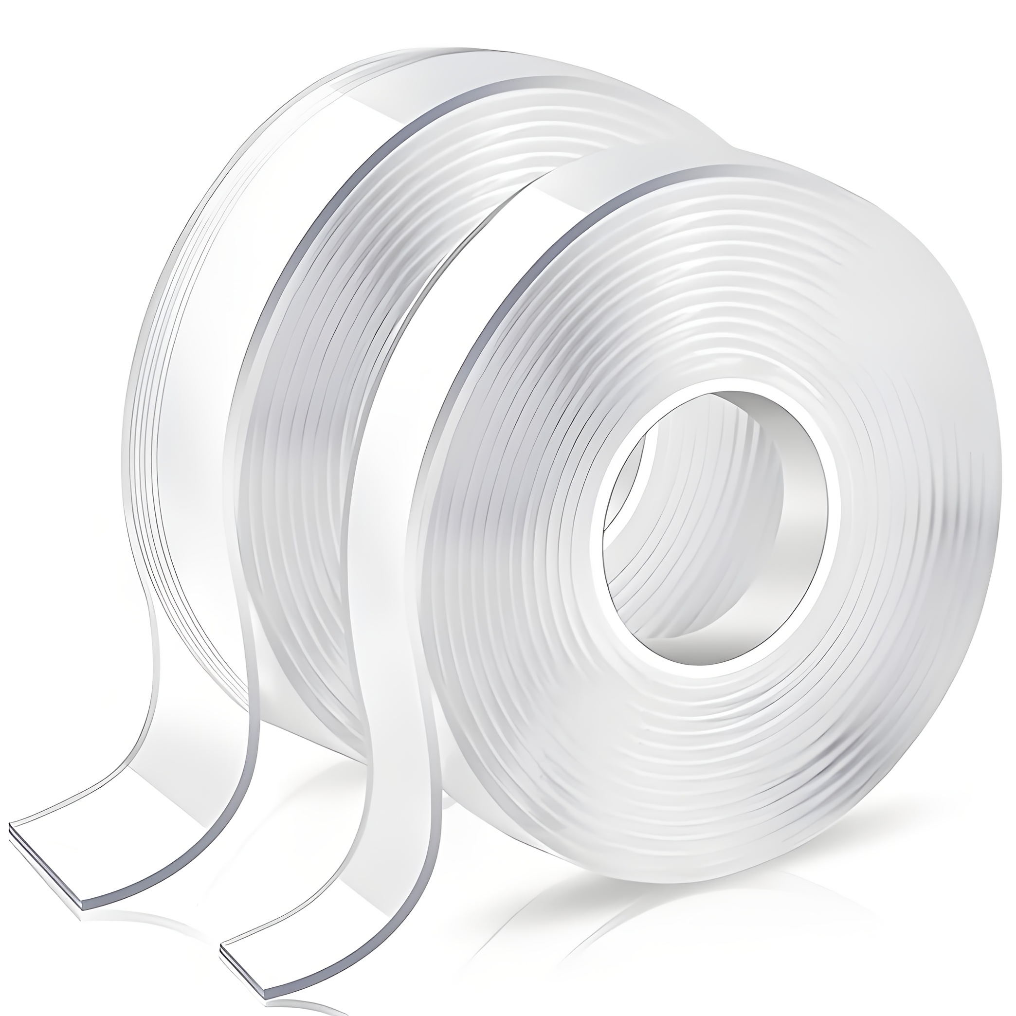 TEMU 2 Rolls (total 16 Feet) Of Double-sided Tape - Strong, Transparent, Reusable, Washable, And Removable Wall Adhesive, Suitable For Home, Office,