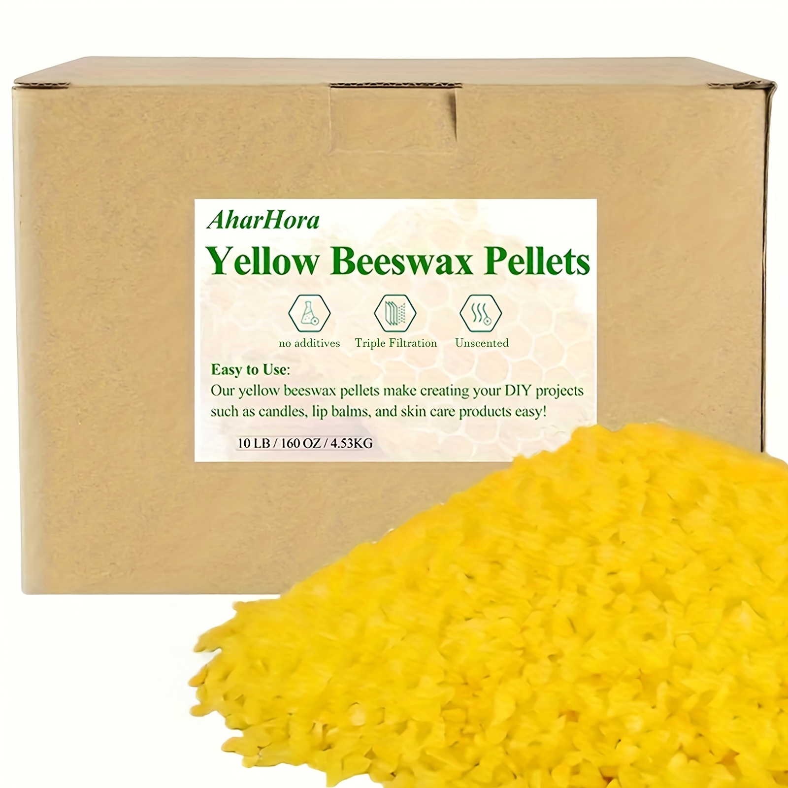 TEMU 10lb Yellow Beeswax Wax, High-quality Beeswax Wax Scented Candle Wax, Make Candles, Cup Wax, Scented Candles And Wax, Suitable For Adults,