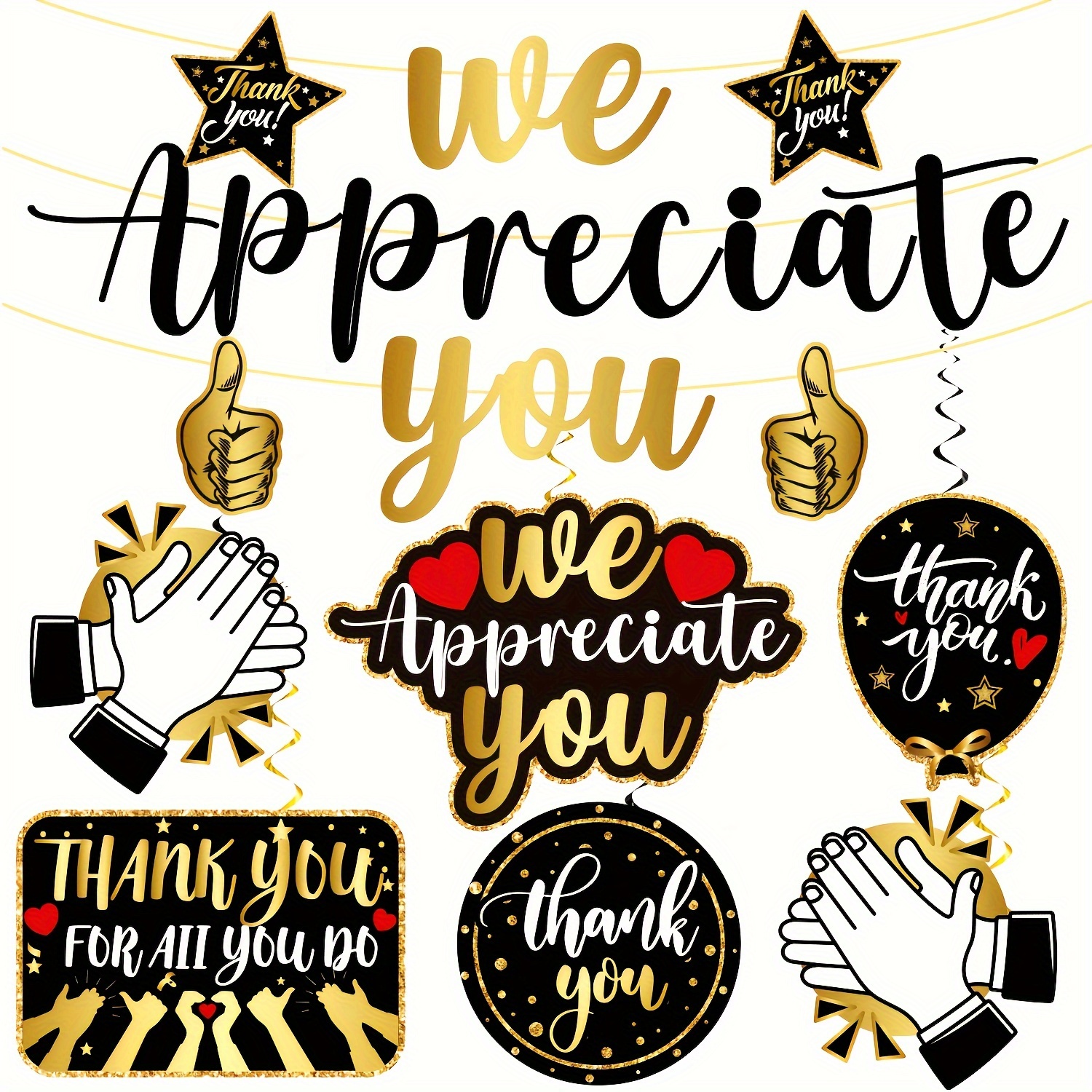 

Employee Appreciation Banner Set - Versatile Thank You Signs For Teachers, Nurses, Doctors & Pastors - Perfect For Team Celebrations & Gratitude Events