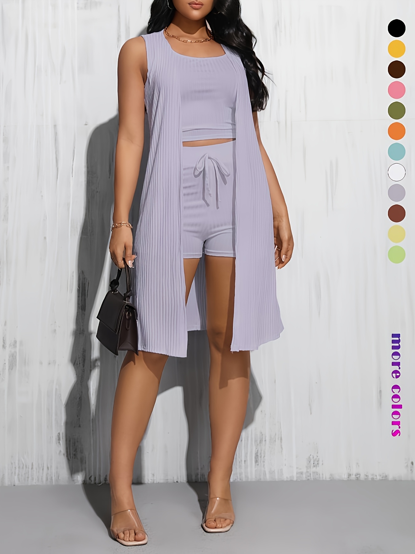 conjunto piezas mujer acanaladas kimono sin Temu