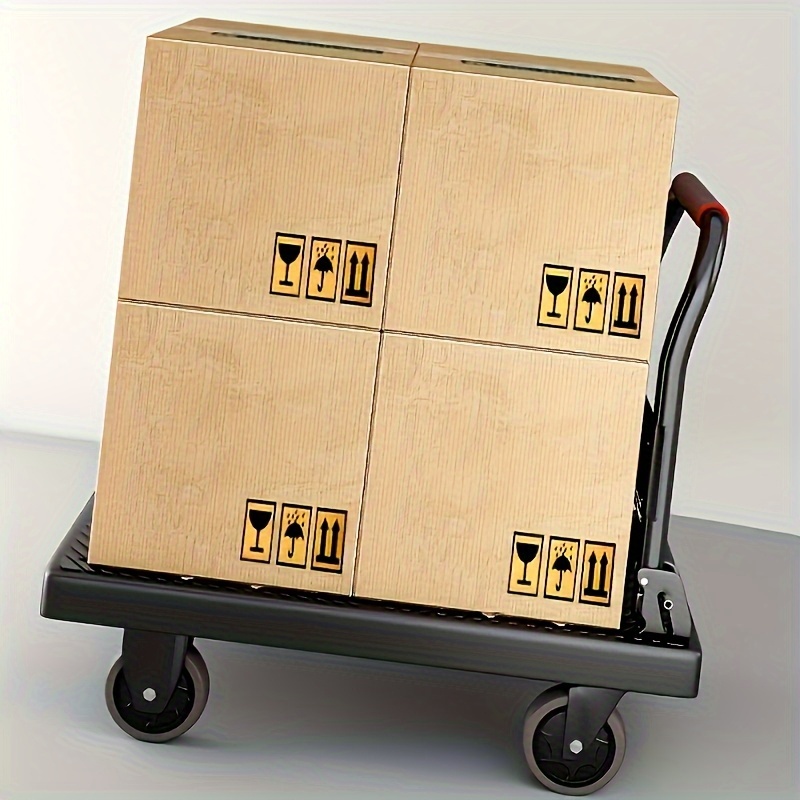 1.5t heavy-duty folding hand truck -  , durable  , ergonomic handle,   for home, office, warehouse, retail use -   utility cart, black, warehouse equipment|versatile utility cart|sturdy construction, foldable hand truck Детали за производот 0