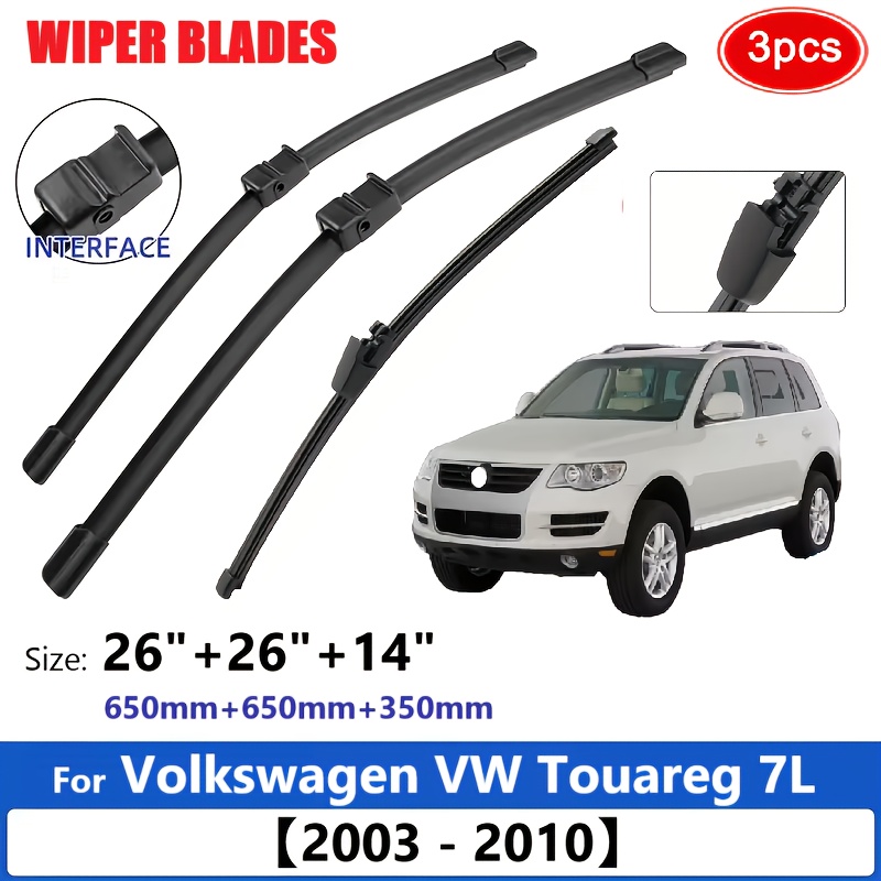 Image of Lhd Front & Rear Wiper Blades 3pcs For Vw 7l 2003-2010 And For Vw 7p 2011-2017
