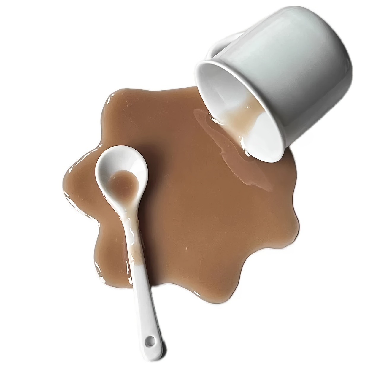 TEMU こぼれたコーヒー型タンド、ティブな携帯ホルダー、ハロウィンパーティーの小道具 - 「コーヒースプール」テーブガ、デスクトップアクセサリー、デザイン、高品質設計、おもしろギフト、新作アイテム、耐久性抜群のホルダー、オフィスのジョークグッズ