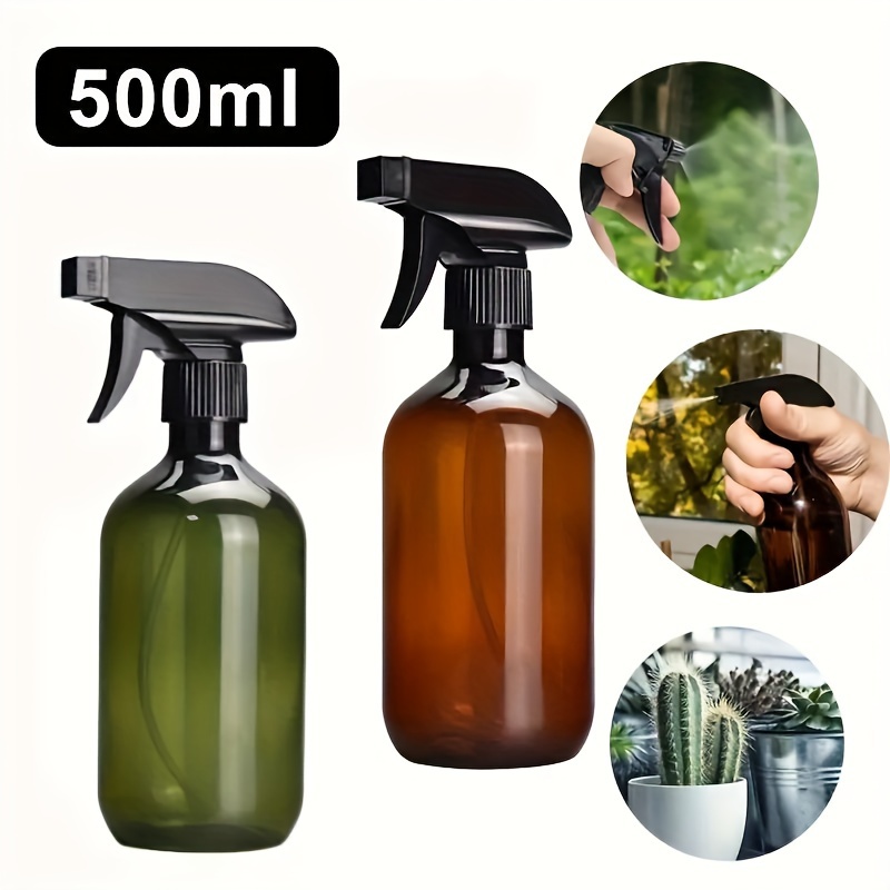 

500ml Plastic Anti-drop Spray Bottles - 2 Colors: Clear And Amber - Reusable, No Fragrance, Bpa-free