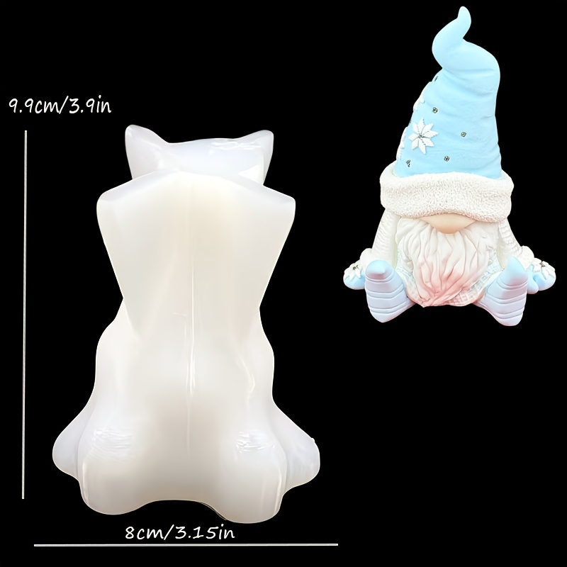TEMU Stampo in silicone e resina, Stampo in silicone per nano di Natale seduto, Stampo per resina epossidica per nano con cappello a di , Stampo a