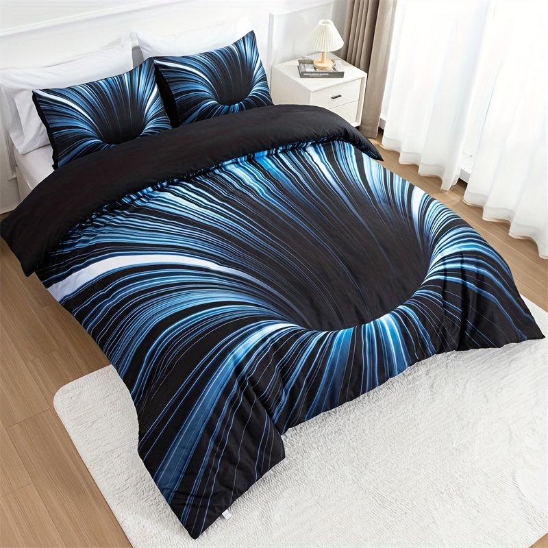 3pcs 3d   quilt cover   quilt   two pillowcases pillowcases without core digital printing technology high definition printing dyeing polyester fabric   polyester fiber fabric comfortable     bedding   in   details 4