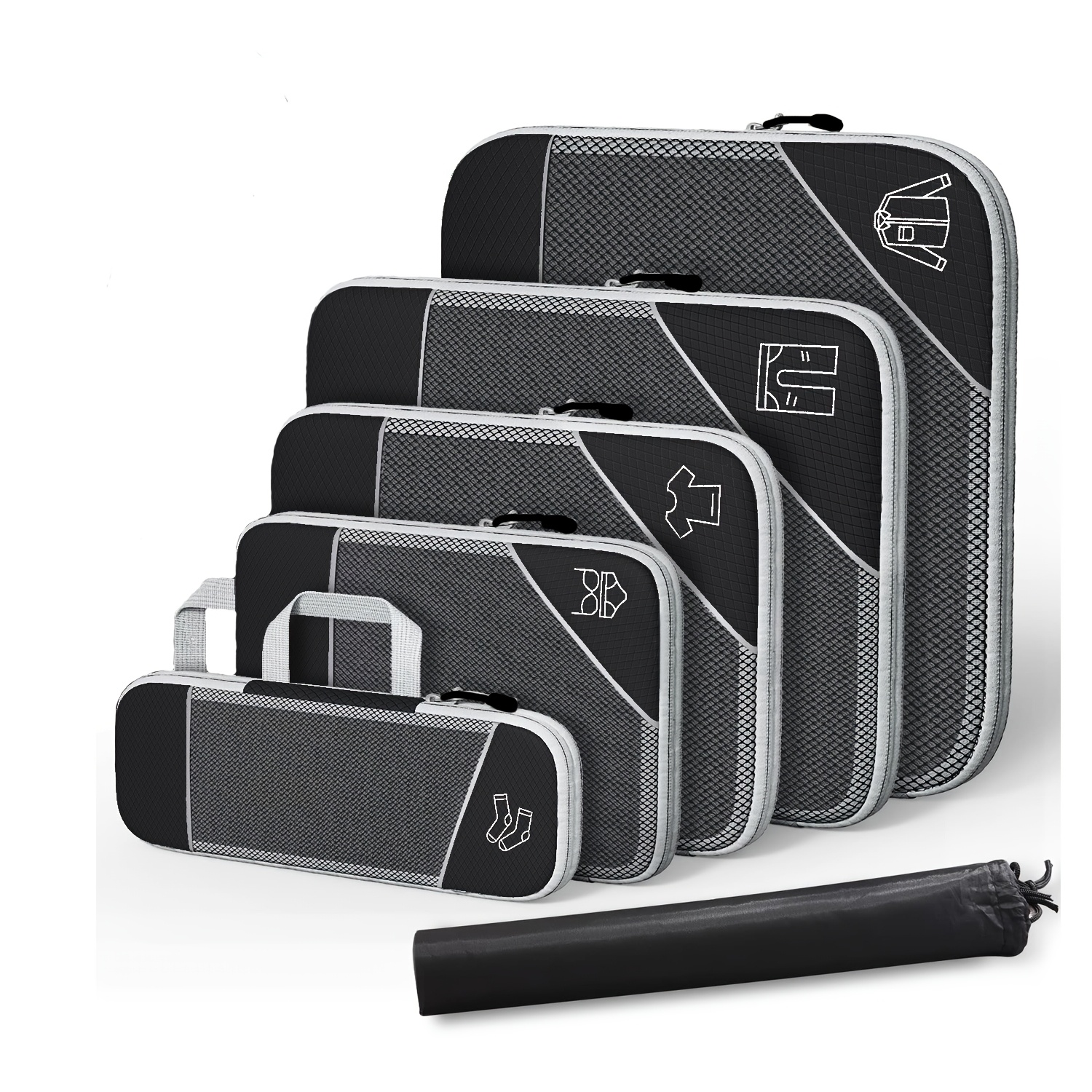 TEMU 6pcs Compression Packing Cubes Set, Ultralight Expandable Travel Organizers For Carry On Luggage, Travel Packing Cubes For Suitcases