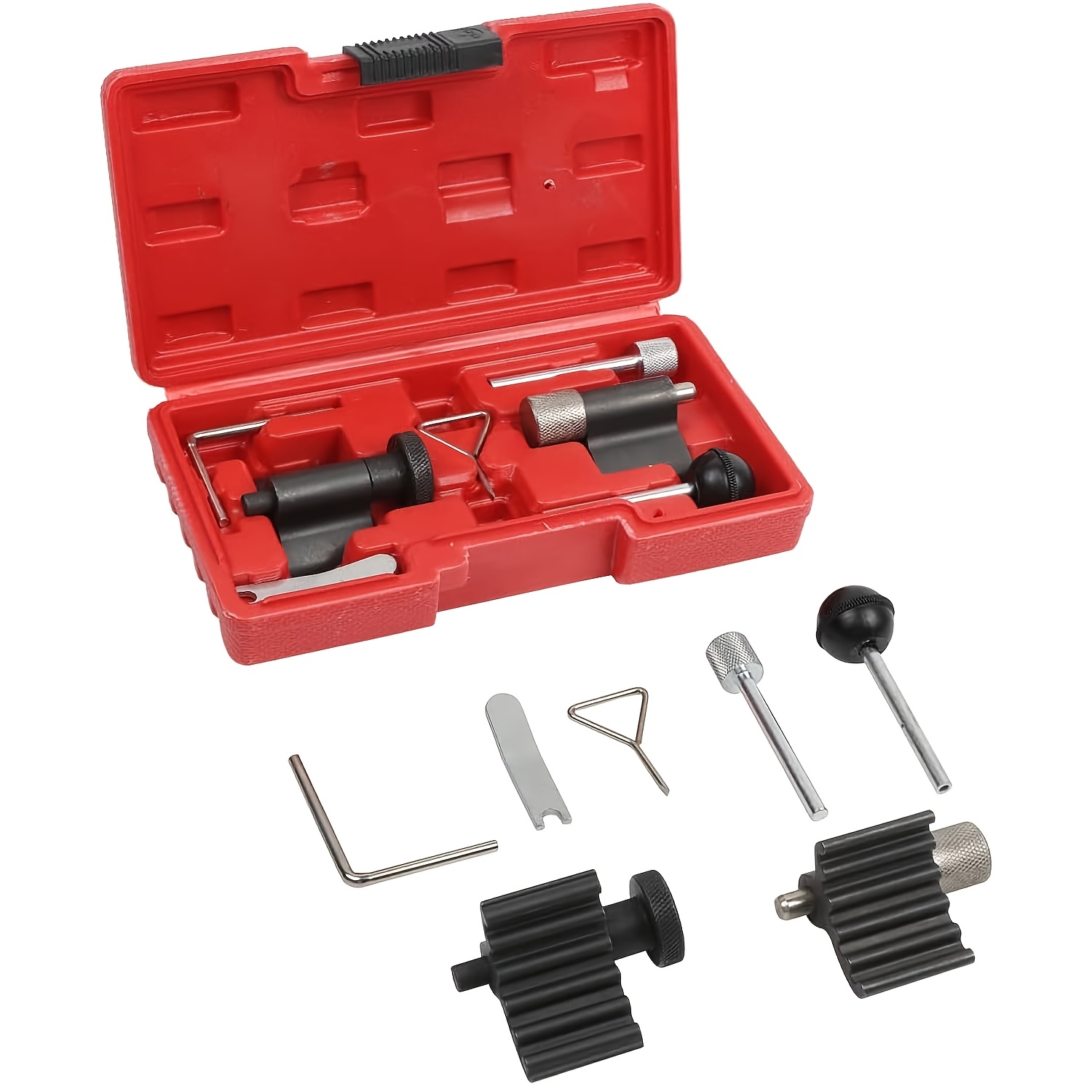 Image of 1set Engine Timing Tools Kit Engine Camshaft Alignment Tool Compatible For Vw For Seat 1.9l 2.0l Pd Engine High-precision Locking Tool Timing Belt Tensioner Tool