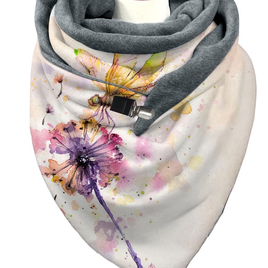 Image of Women's Casual Printed Decorative Warm Neck Scarf Triangle Shawl