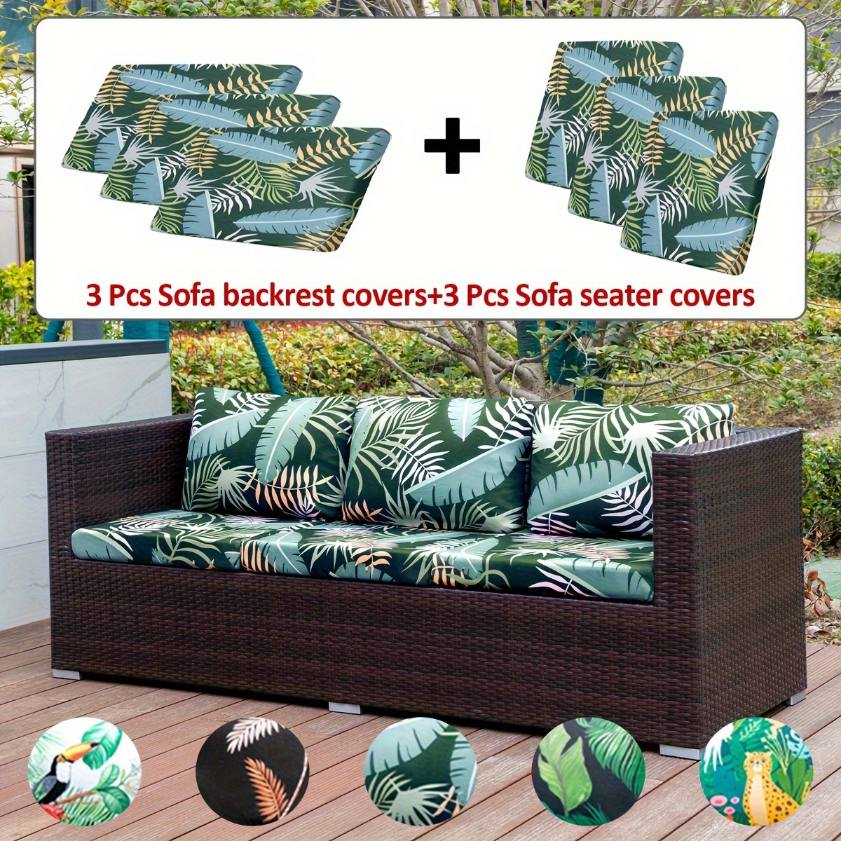 

2pcs/6pcs Outdoor Printed Animal Element Sofa Cushion Set Combination Set Protects Sofa Furniture Protects Home Decoration Living Room