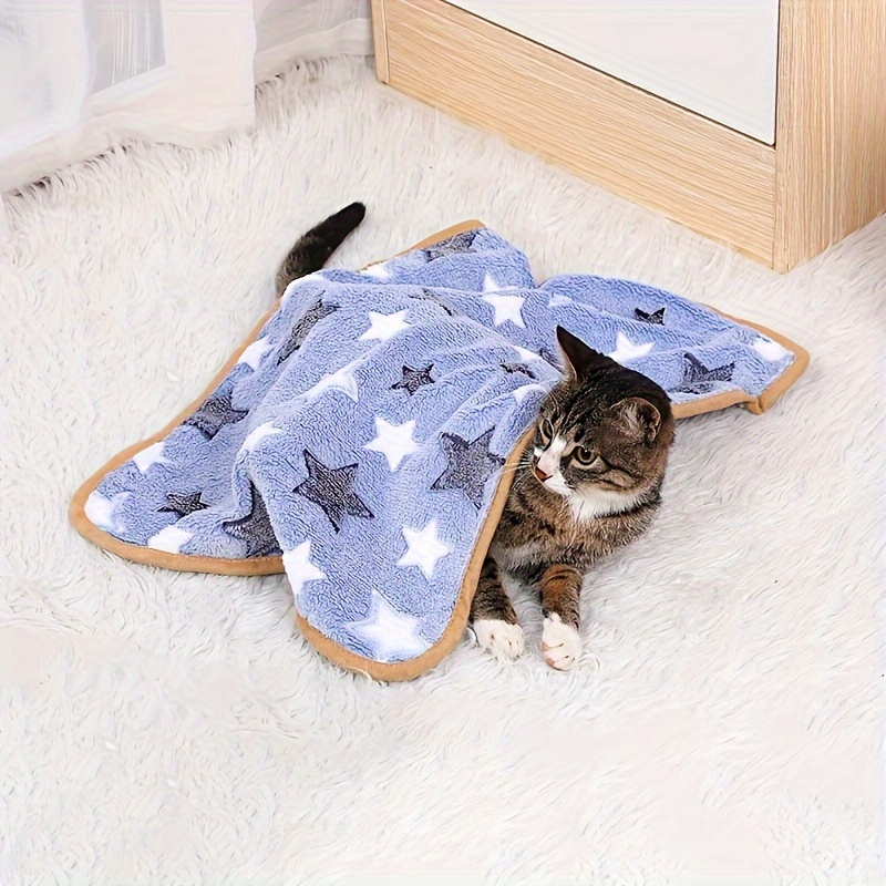 

Pet Dog Blanket With Stars, Soft Plush Dog Bed Mat, Fluffy Flannel Pet Blanket For Small, Medium, And Large Cats And Dogs.