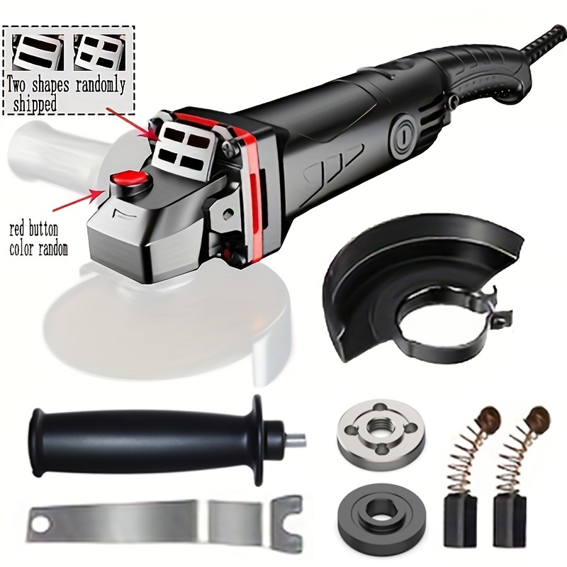 TEMU Meuleuse d'angle filaire avec poignée, dispositif de réglable, et clé, accessoires en option, machine à polir électrique multifonctionnelle,