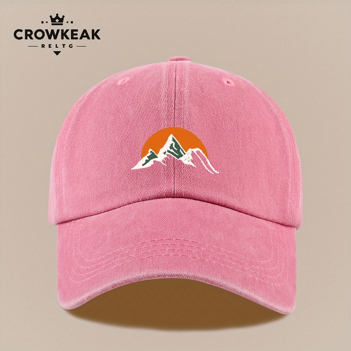 Sunset Mountain Pattern Baseball Cap, Lightweight & Adjustable