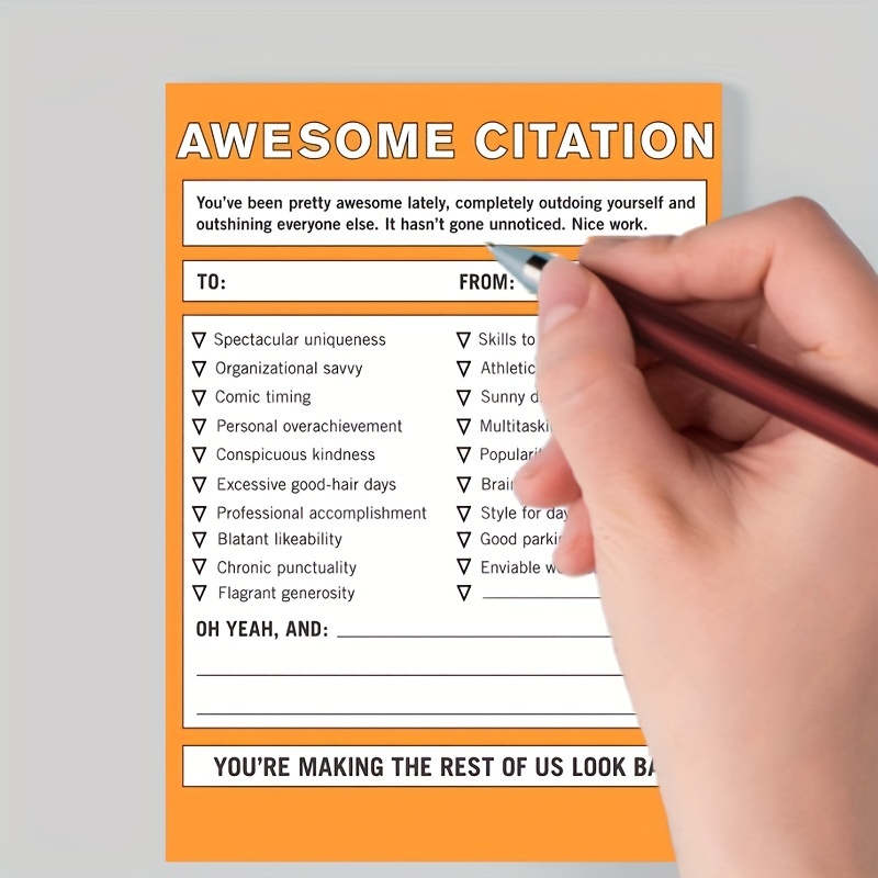 

Awesome Citation Notepad: 100 Papers For Party Decorations And More