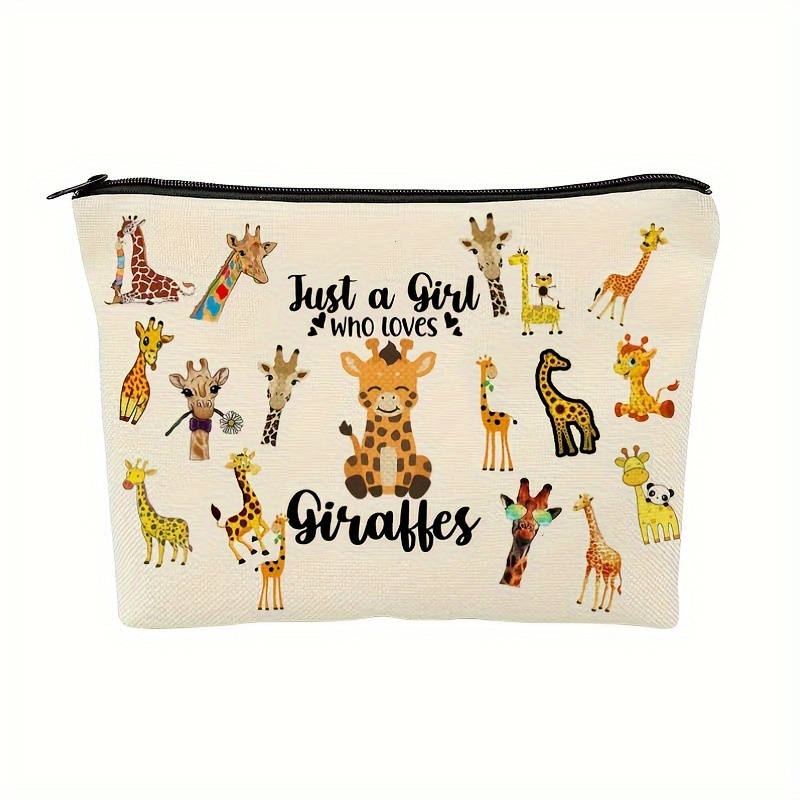

For Women - Giraffe Makeup Bag For Women Just Who Loves For Daughter Cute Cosmetic Bag With Inspirational For Giraffe Lover