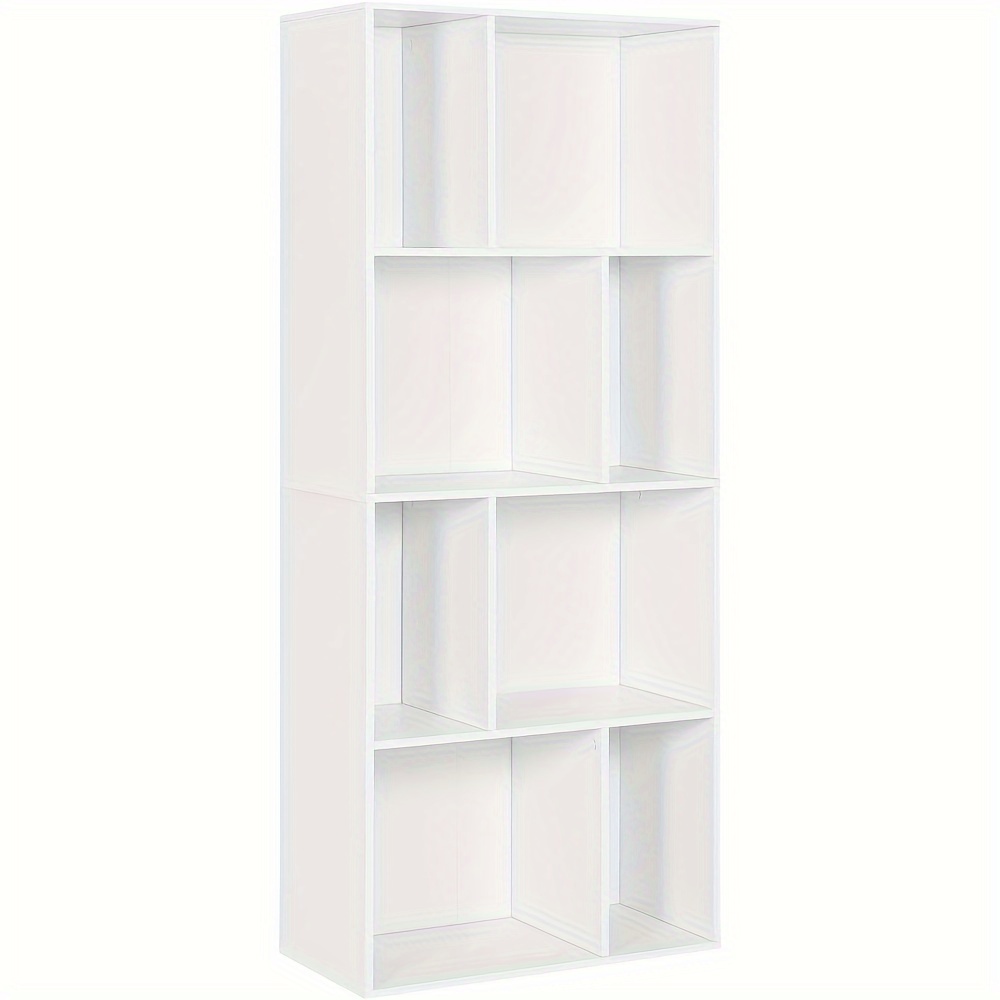 Image of 1pc Bookcase With 8 Open Compartments Shelves, White Vertical Shelves, Cube Shelves, Room Divider Shelves, Office Kitchen Office Storage Rack, 60 X 143.5 X 29 Cm