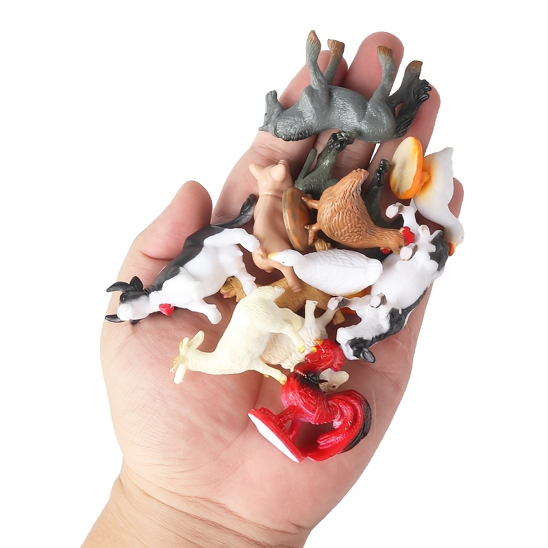 12pcs Mini Plastic Farm Animal Toy Set for Kids