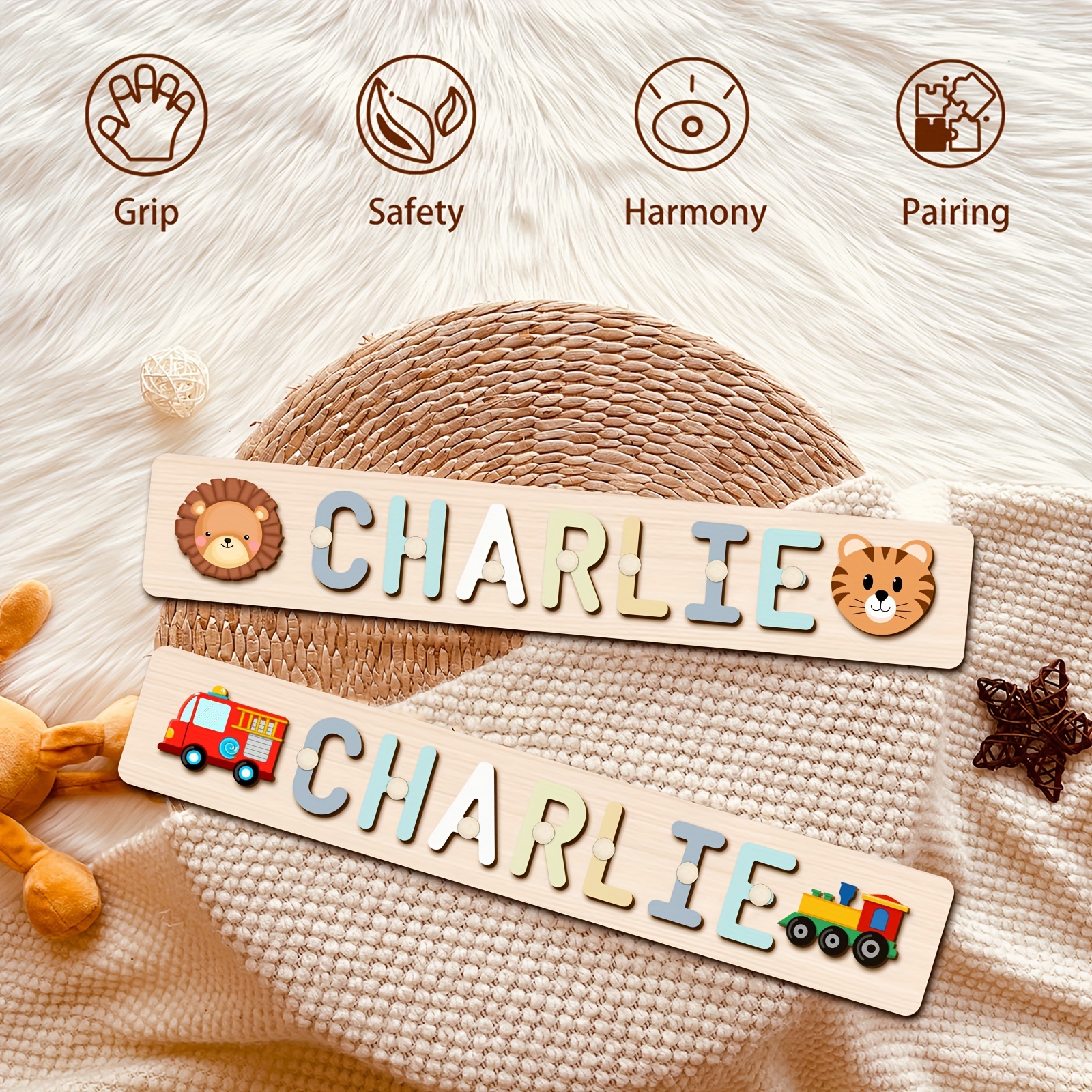 Personalized Name Puzzle, Custom Color Name Puzzle for Boys