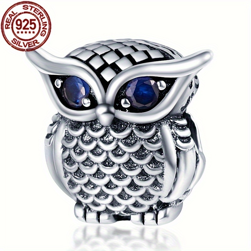 

S925 Sterling Silver Cute Owl Beaded Pendant Suitable For Bracelet Beads Diy Women's Jewelry Festival Engagement Gift New Silver Weight 3g