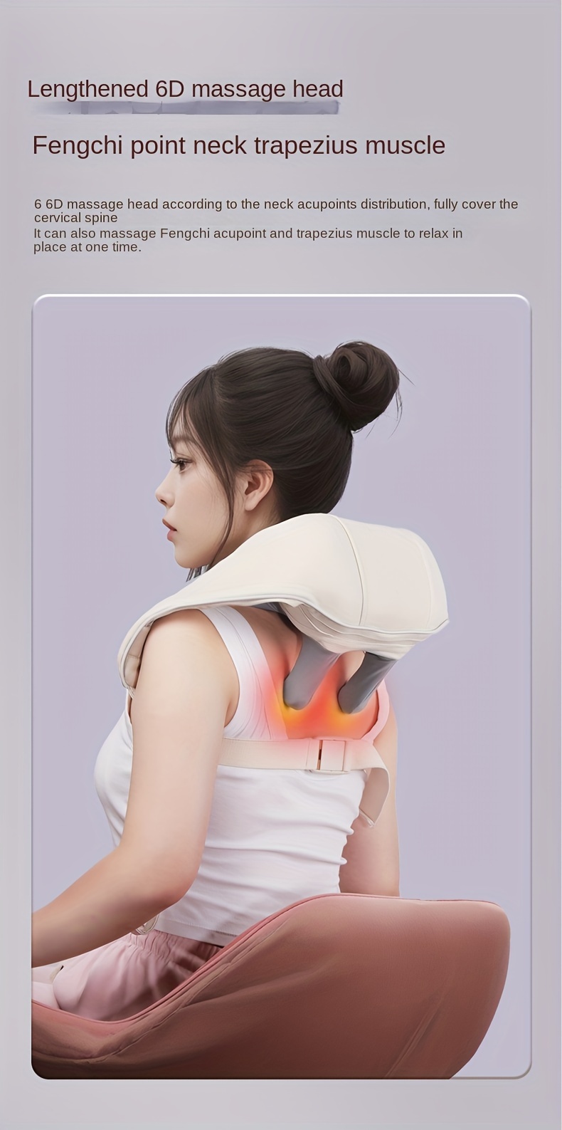 versatile massage shawl with heat usb rechargeable multi function neck shoulder device for back waist and neck details 1