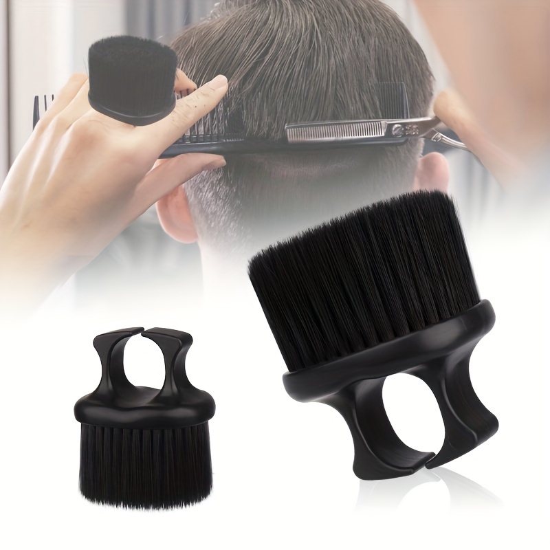 

1pc Soft Neck Duster Brush For Barbers - Black Handle Hair Cutting & Cleaning Tool, Normal Hair, Abs Plastic Handle, Professional Salon Use, Barber Cleaning Tool | Sleek Hairbrush | Construction