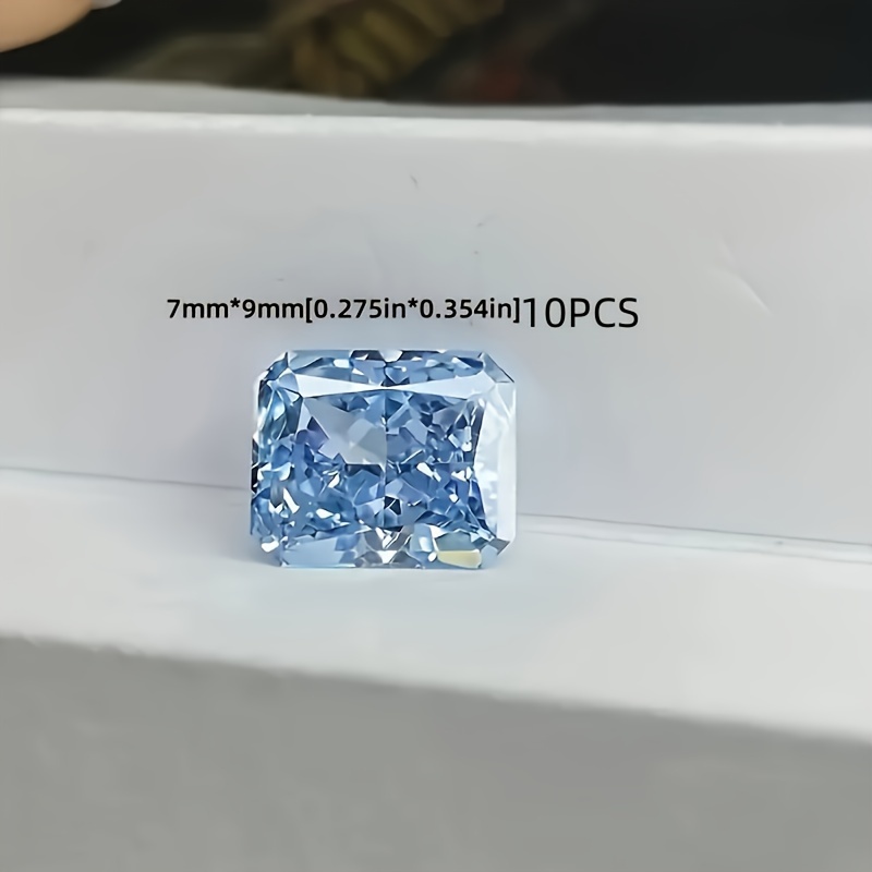 Exquisite Premium 10pcs Set Of Rectangular Glass Crystals, Size 7x9-10x12mm, Suitable For Jewelry Making - Rings And Pendants