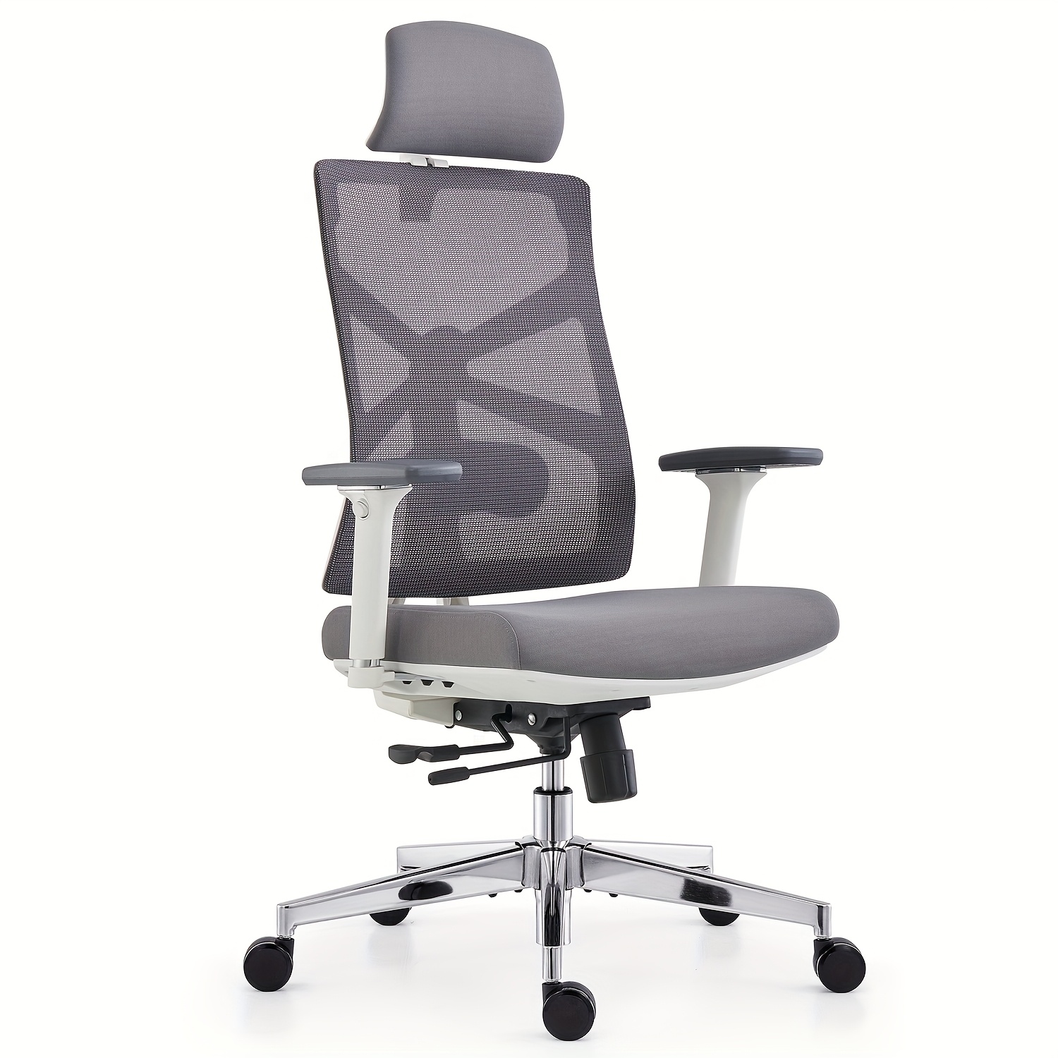 TEMU Silla de Oficina Ergonómica con Soporte Lumbar Ajustable, Diseño de Malla de Espalda , Reposacabezas y Reposabrazos 4D - Transpirable /