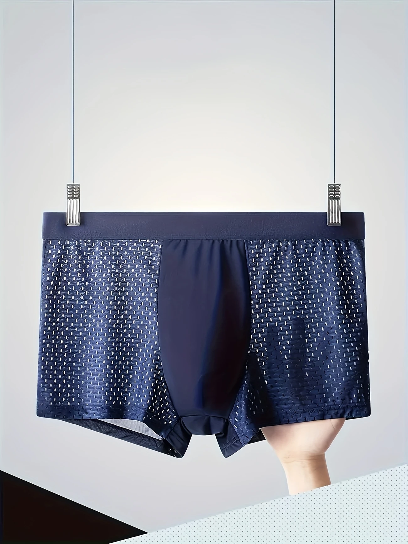 10- boxer briefs voor heren met contrast mesh - ademend, vochtverwijdend polyester gebreid met hoge stretch (94% polyester, 6% elastane) - met duurzame elastische tailleband 2