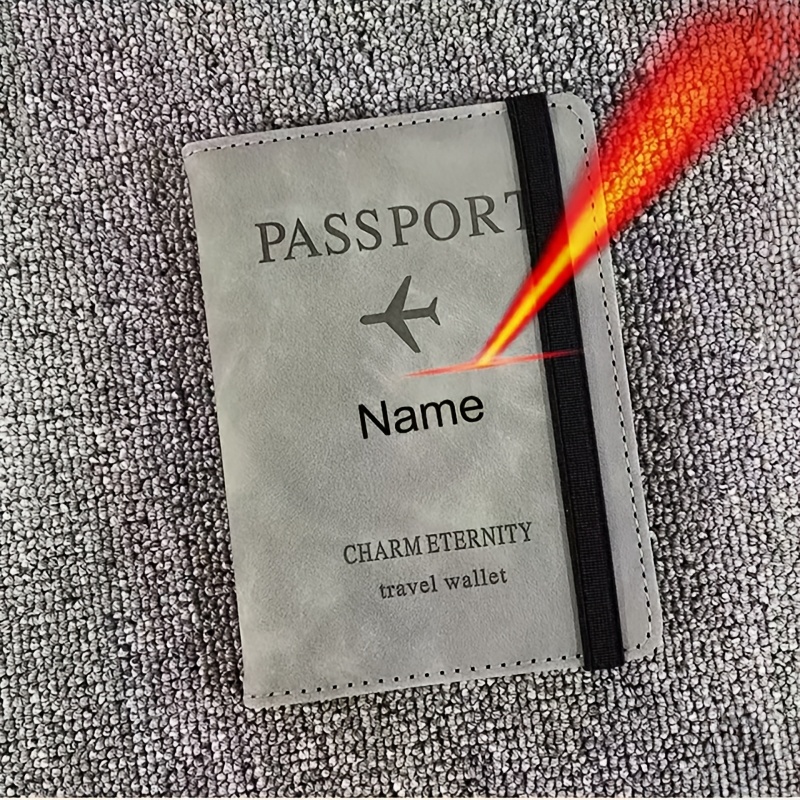 TEMU Étui passeport de voyage multifonctionnel gravé et personnalisé avec nom sur mesure - Un cadeau unique pour tous, idéal pour cartes d'identité,
