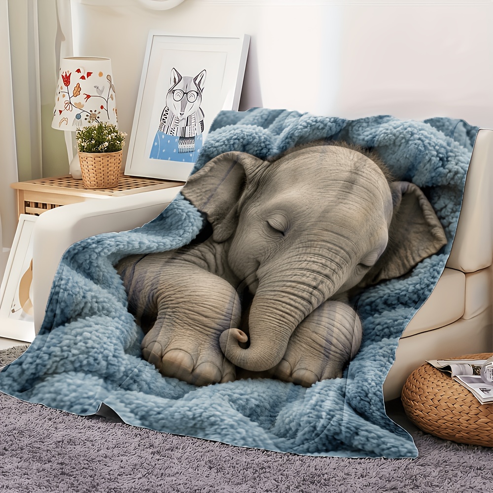 TEMU 2d Flat 1pc Sleeping Flannel Blanket, Ultra Soft Warm Cozy, Versatile Use, 280gsm Heavy, , Machine Washable, Perfect For Bedroom, Sofa, Home