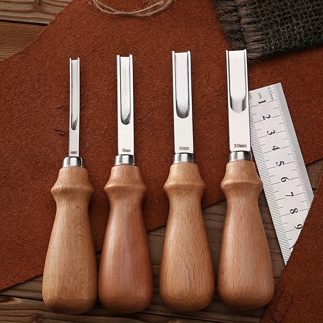 

4pcs Wood Skiving Beveler Set, Beveling For Leathercraft Trimming