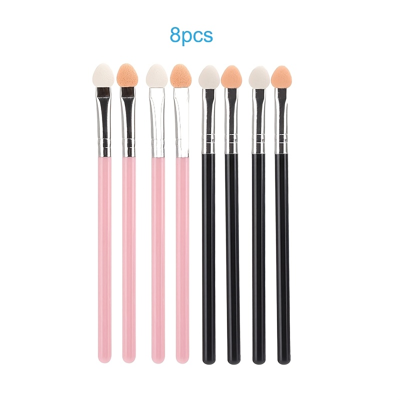 TEMU 8pcs Eyeshadow Brushes, Eye Blending Brushes, Eyeshadow Applicators, Double-sided Reusable, Dual-color Sponge Heart-shaped Brush Heads,