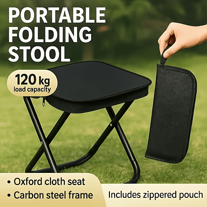 TEMU 2 Portable Folding Stools, A Compact Folding Stool Suitable For Outdoor Picnics, Camping, And Fishing, With Durable , Small And Lightweight |