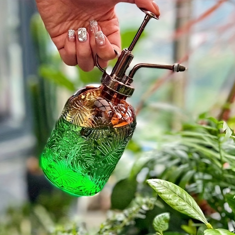 Image of Vintage Nordic Large Capacity Glass Watering Can, Pressurized Sprayer For Home Gardening And Household Disinfection - Elegant Decorative Flower Vase Design