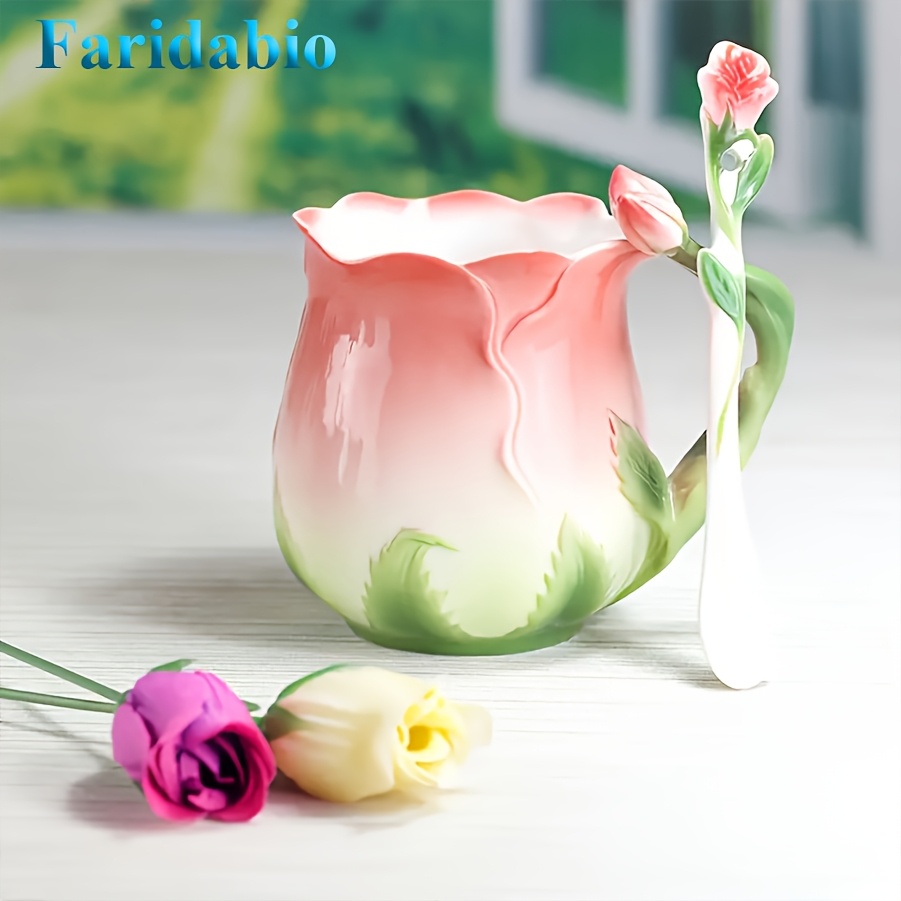 1pc Rose Flower Coffee Mug Motivational Gift, Inspirational Birthday Gifts  For Friends, Holiday Gift, Anniversary Gift, Party Favors, Creative Gift  Motivational Gift, Inspirational Birthday Gifts For ...
