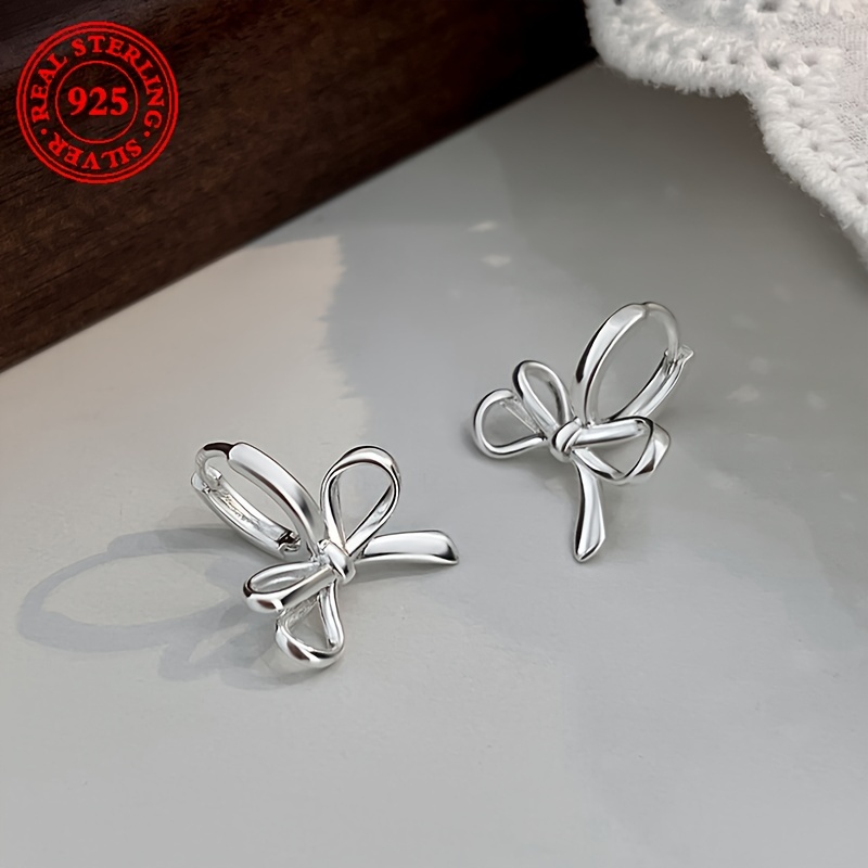 

Elegant Bow Ring Earrings -925 Sterling Silver, Nickel Free And Hypoallergenic, Suitable For And Gift , Christmas, Holidays Gift