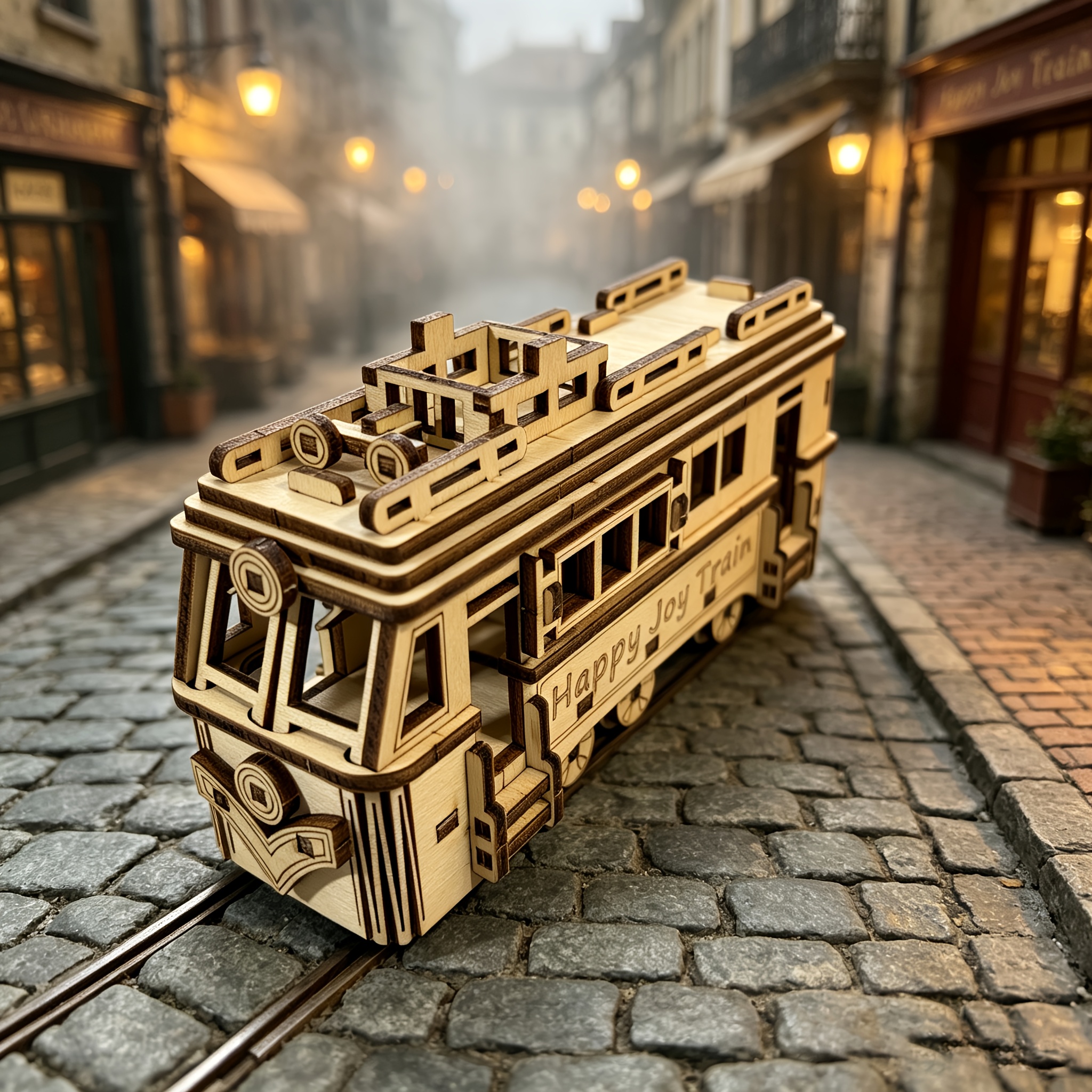 3D Wooden Vintage Trolley Model Kit