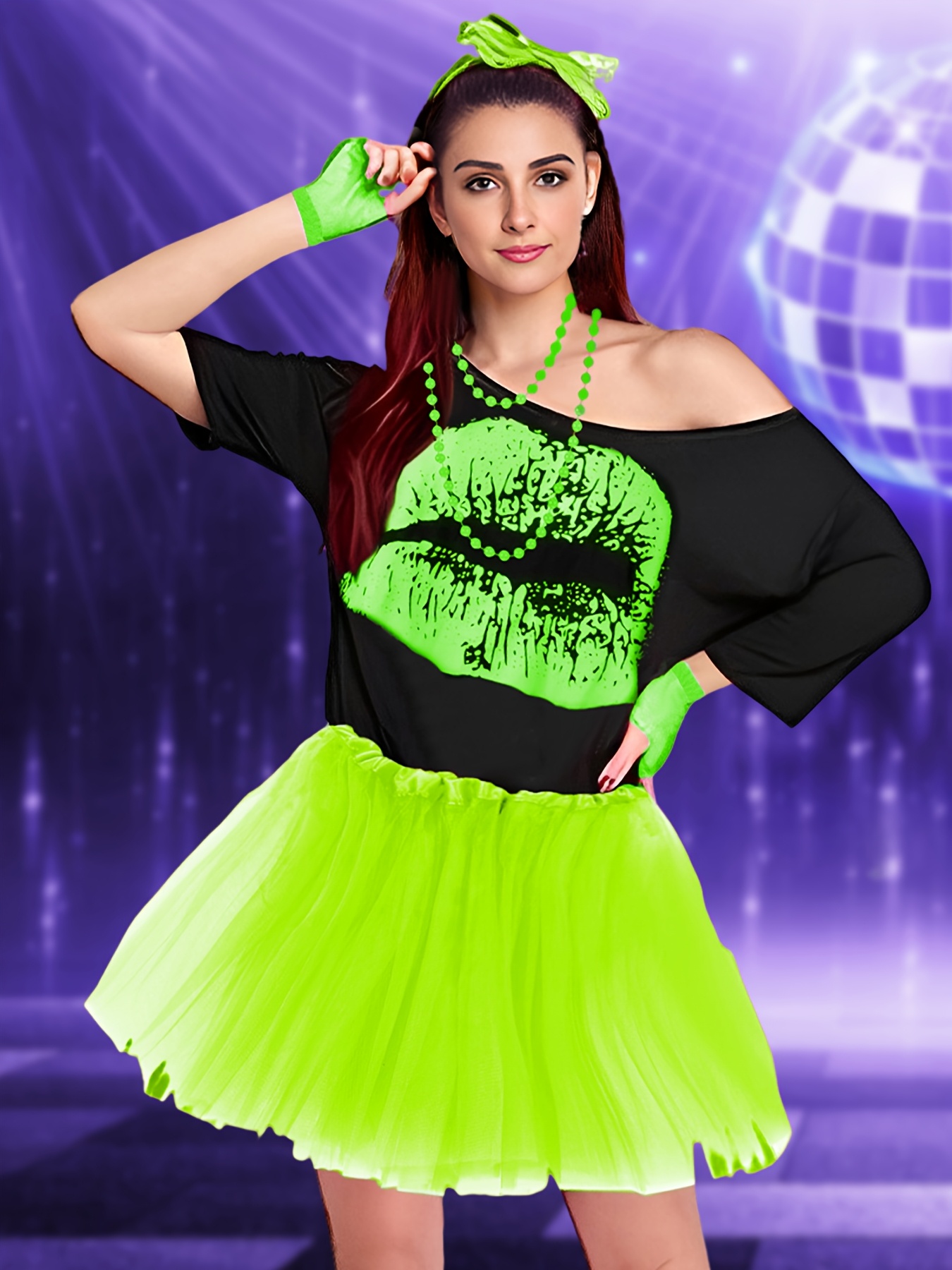 Tutu Skirt The 80s Costumes Women's 80s Costume Set: Black Tutu