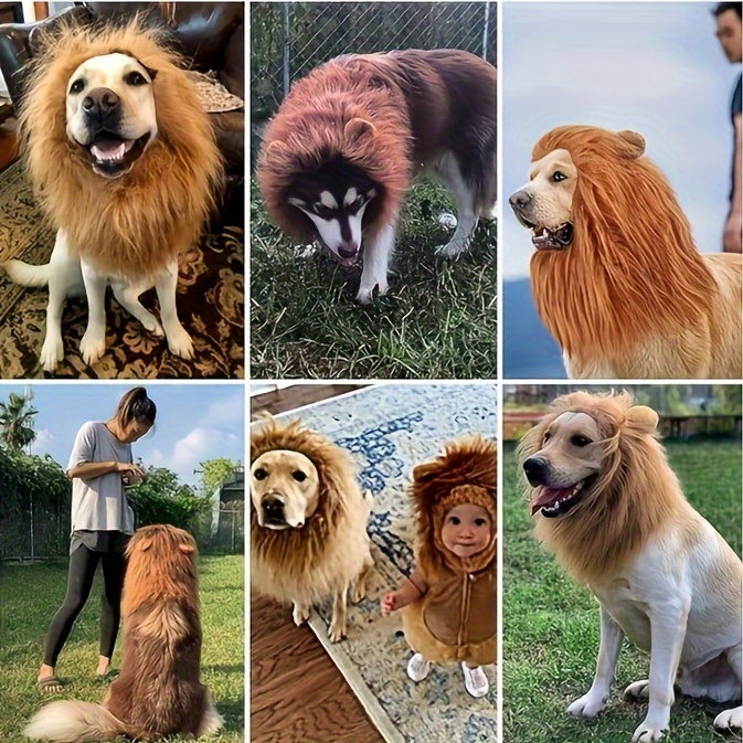 Dog Lion Mane Real Fun Dog Lion Mane Complementary Lion Mane Hat For Dog Costume, Suitable