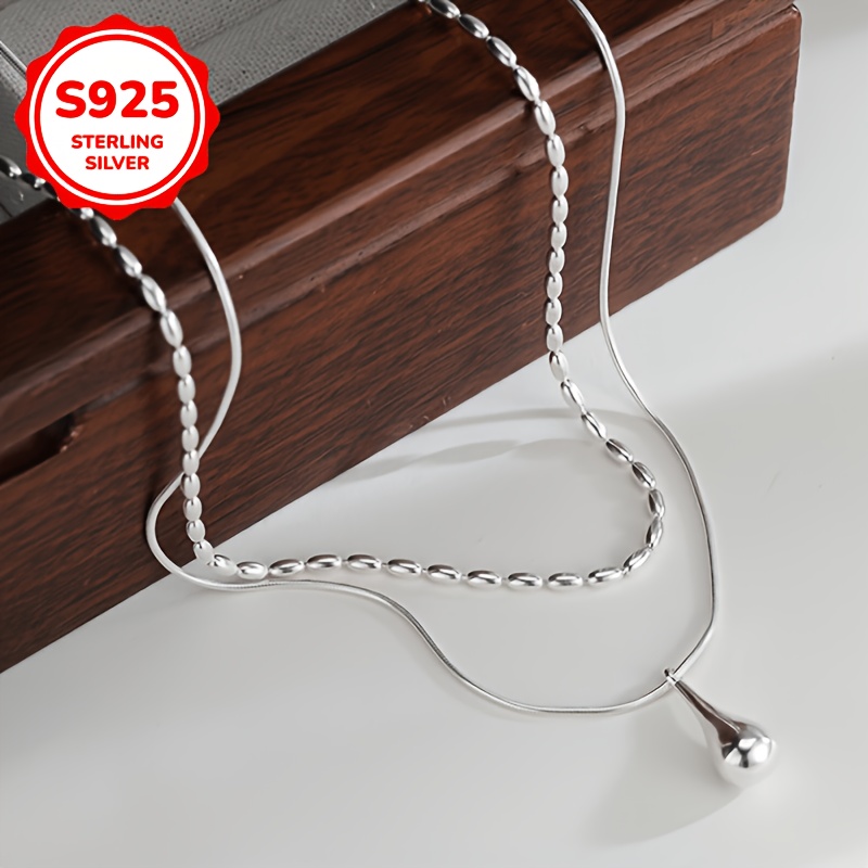 925 Sterling Silver Double-Layer Snake Chain Necklace — Minimalist