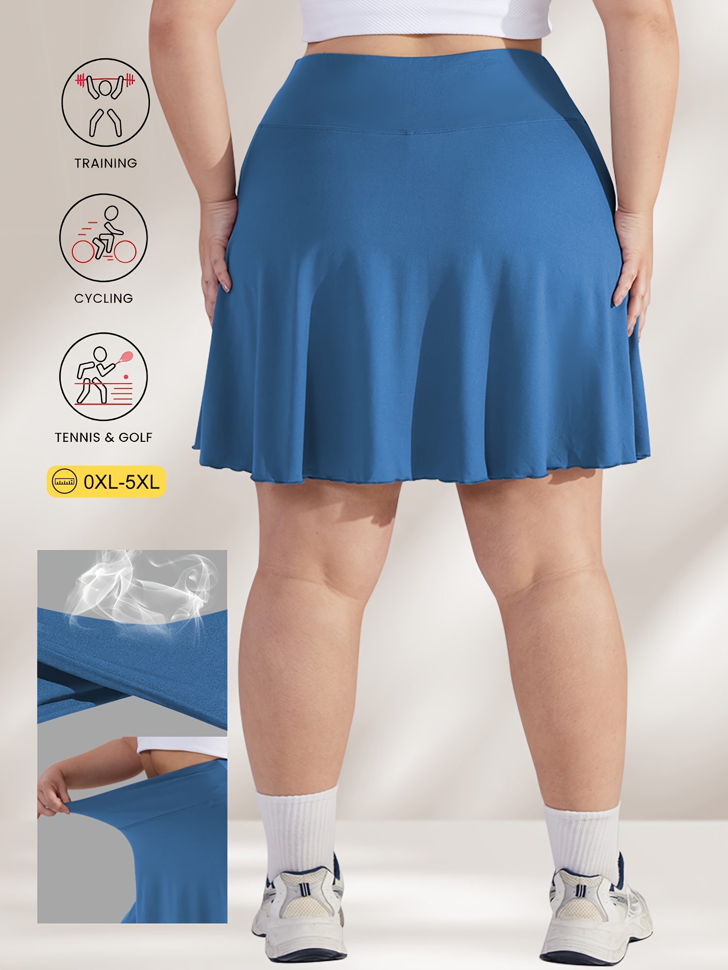 plus size tennis skirt side pockets | temu Temu