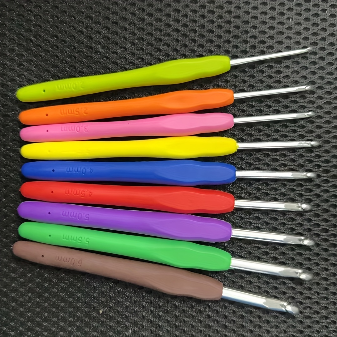 Crochet Hooks Set Ergonomic Grip Colorful Soft Handles - Temu