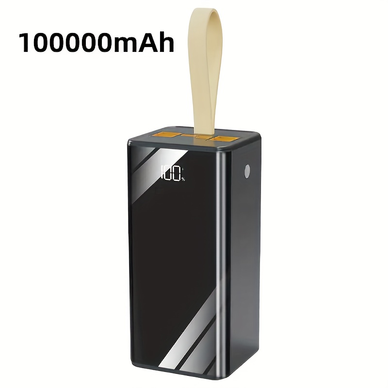 Image of 100000mah Large Capacity Power Bank, Outdoor Emergency Battery Pack, Camping Light/ Display, Fast Usb Charging, Suitable For Iphone, Electronic Devices Outdoor Camping Battery Pack, Gift For