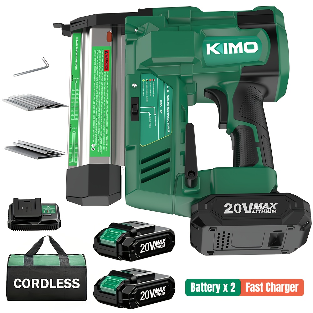 

Kimo 20v 18 Nailer , 2 In 1 Nailer, 2 Batteries And Charger, 1000pcs And , For , Woodworking, Diy Projects