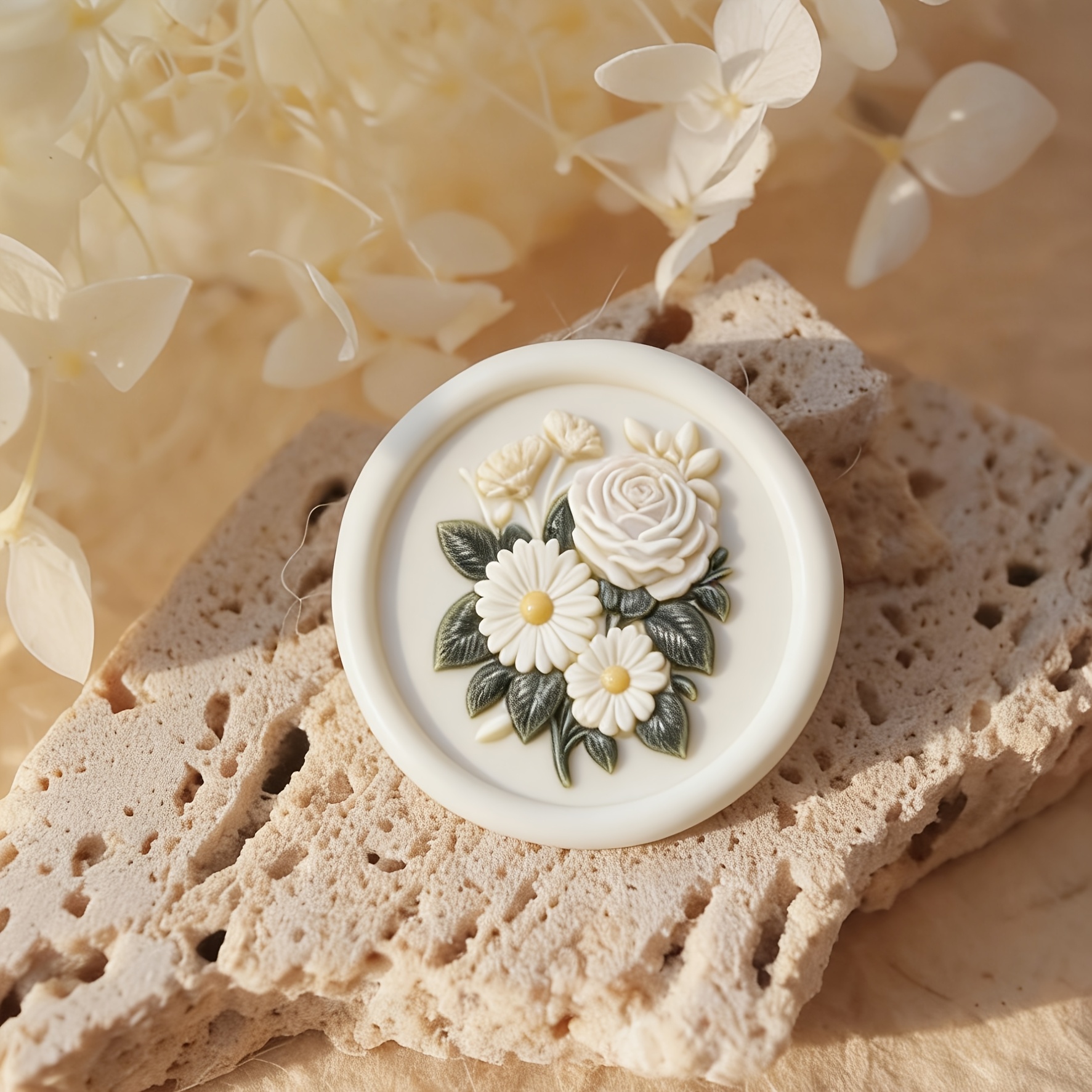 Brass Stamp Head with Creative Flower Pattern Design